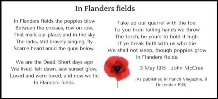 Remembrance Day - In Flander fields