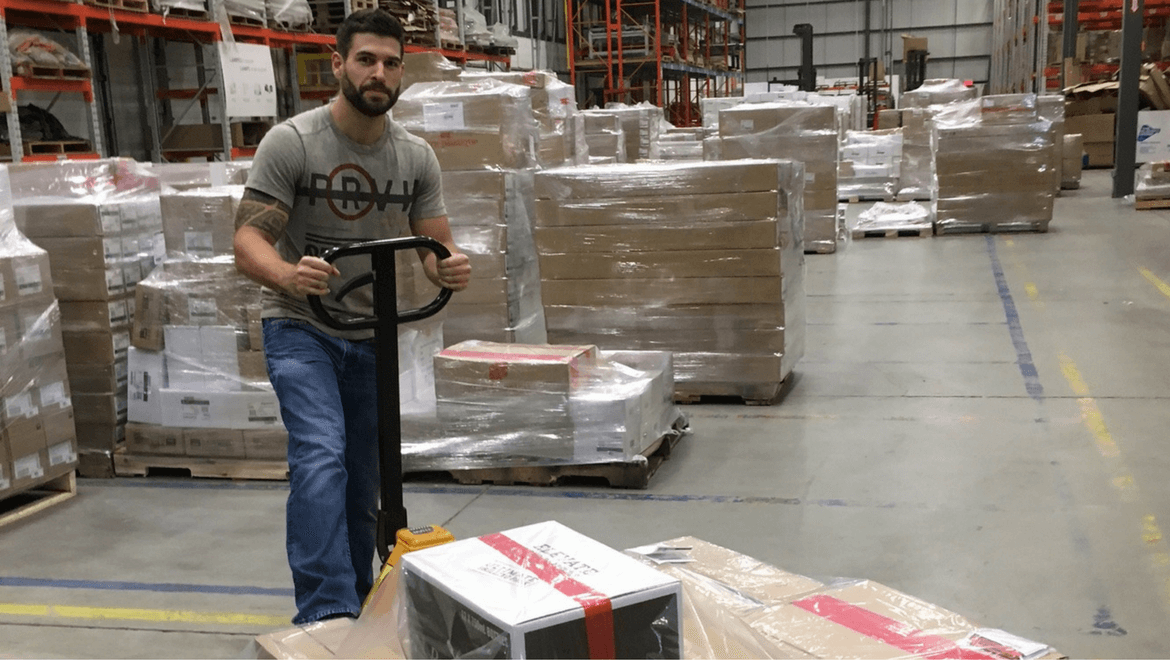 Donation Day in warehouse