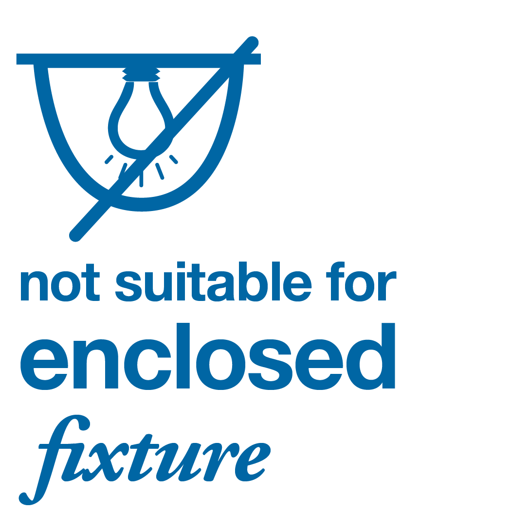 Not suitable for enclosed fixture