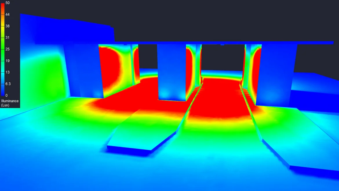image of a room with photometry colors (thermal)